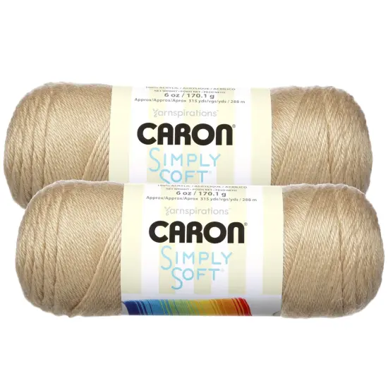 (Pack of 2) Caron Simply Soft Solids Yarn-Bone {1}