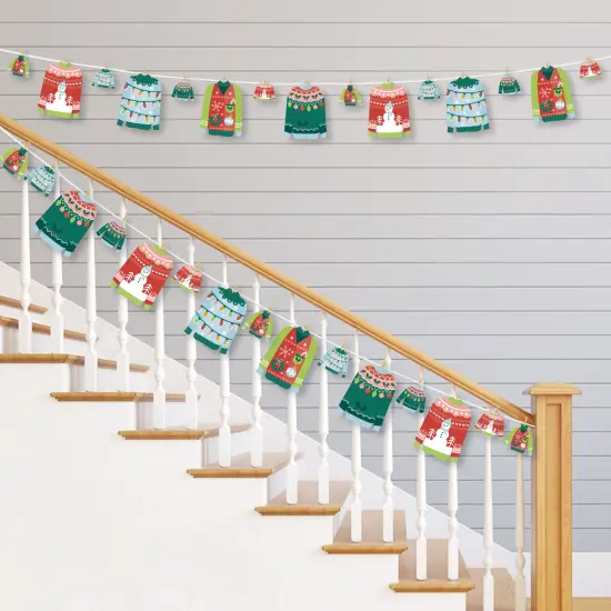 Big Dot of Happiness Colorful Christmas Sweaters - Ugly Sweater Holiday Party DIY Decorations - Clothespin Garland Banner - 44 Pieces {3}