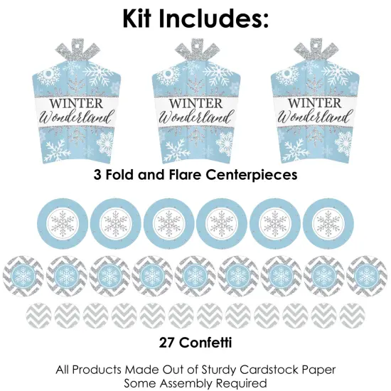 Big Dot of Happiness Winter Wonderland - Snowflake Holiday Party and Winter Wedding Decor and Confetti - Terrific Table Centerpiece Kit - Set of 30 {4}