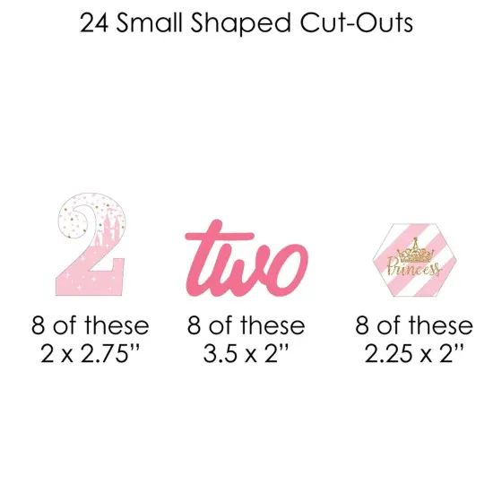 Big Dot of Happiness 2nd Birthday Little Princess Crown - Pink & Gold Princess Second Birthday Party DIY Decor - Clothespin Garland Banner - 44 Pieces {7}