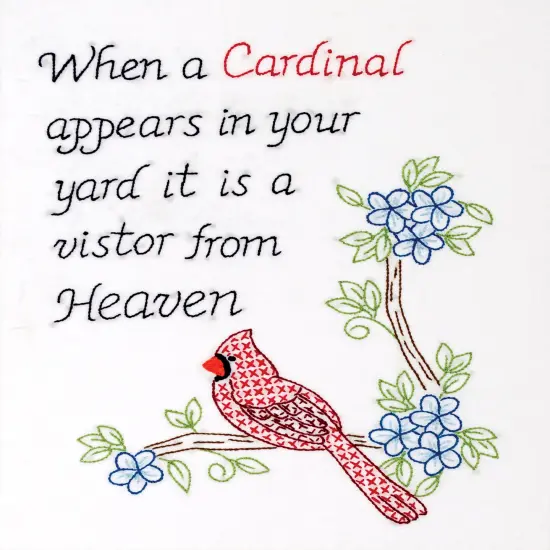 Jack Dempsey Stamped White Sampler 11"X14"-Cardinal {3}