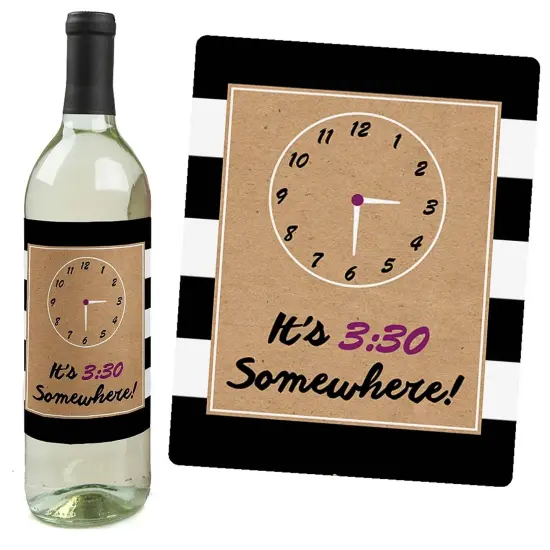 Big Dot of Happiness Teacher Appreciation - First and Last Day of School or Christmas Gifts for Women and Men - Wine Bottle Label Stickers - Set of 4 {3}