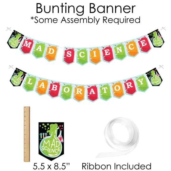 Big Dot of Happiness Scientist Lab - Banner and Photo Booth Decorations - Baby Shower or Birthday Party Supplies Kit - Doterrific Bundle {6}