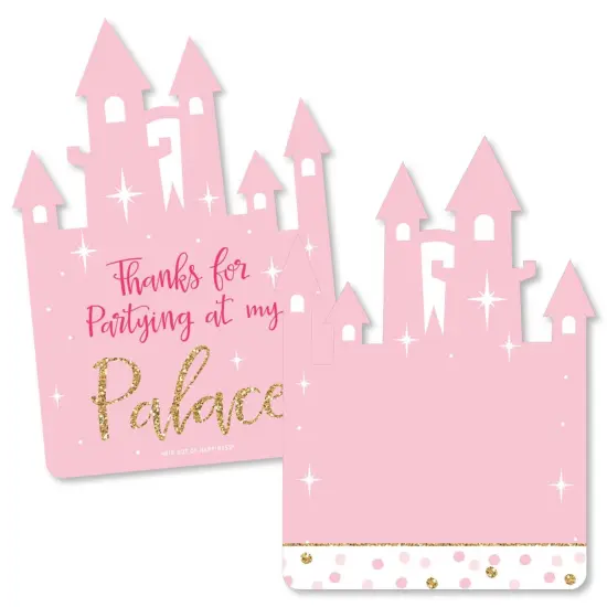 Big Dot of Happiness Little Princess Crown - Shaped Thank You Cards - Baby Shower or Birthday Party Thank You Note Cards with Envelopes - Set of 12 {1}