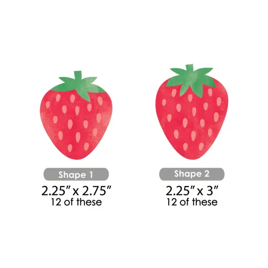 Big Dot of Happiness Berry Sweet Strawberry - DIY Shaped Fruit Themed Birthday Party or Baby Shower Cut-Outs - 24 Count {3}