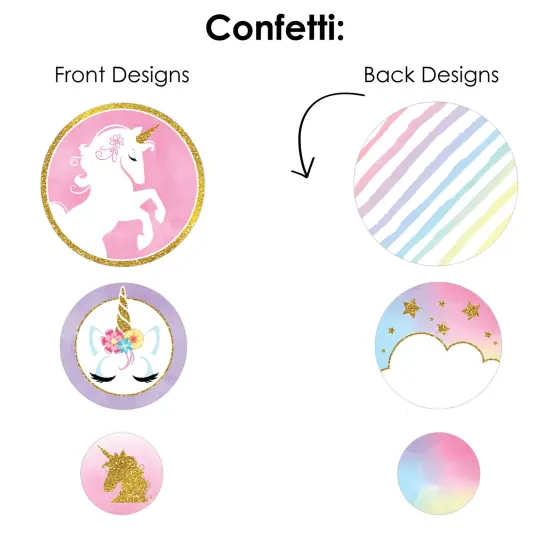Big Dot of Happiness Rainbow Unicorn - Magical Unicorn Baby Shower or Birthday Party Decor and Confetti - Terrific Table Centerpiece Kit - Set of 30 {7}
