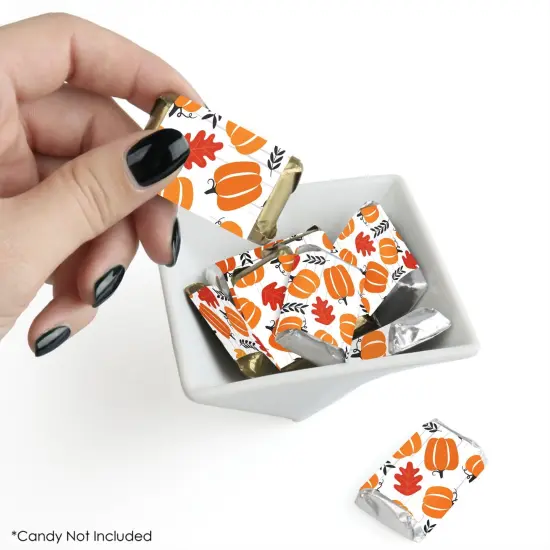 Big Dot of Happiness Fall Pumpkin - Mini Candy Bar Wrapper Stickers - Halloween or Thanksgiving Party Small Favors - 40 Count {3}