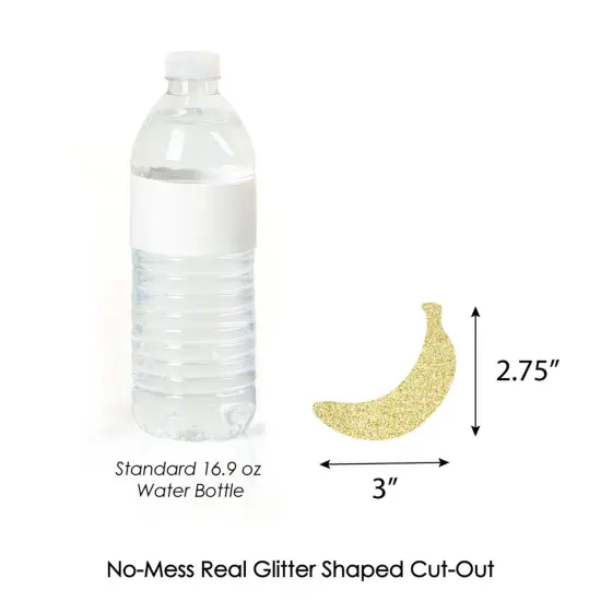 Big Dot of Happiness Gold Glitter Banana - No-Mess Real Gold Glitter Cut-Outs - Tropical Party Confetti - Set of 24 {4}
