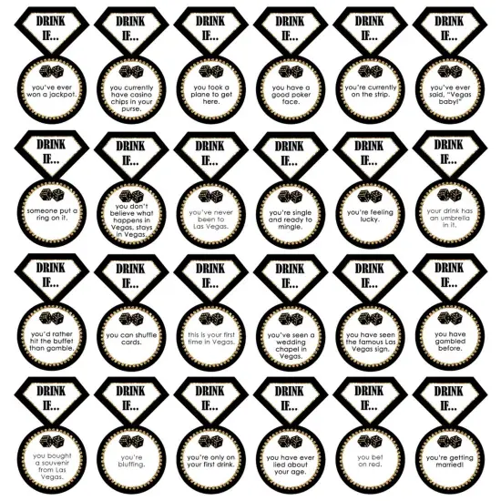 Big Dot of Happiness Drink If Game - Vegas Before Vows - Las Vegas Bridal Shower or Bachelorette Party Game - 24 Count {3}