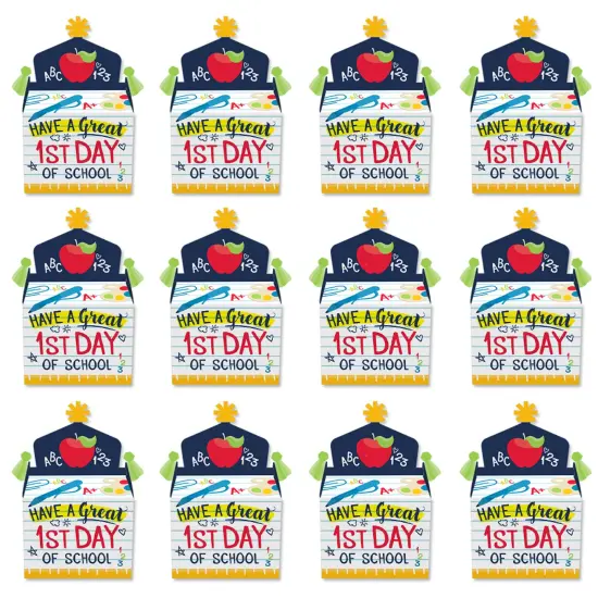 Big Dot of Happiness First Day of School - Treat Box Party Favors - Back to School Classroom Decorations Goodie Gable Boxes - Set of 12 {6}