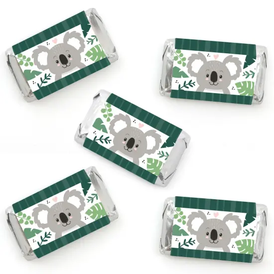 Big Dot of Happiness Koala Cutie - Mini Candy Bar Wrapper Stickers - Bear Birthday Party and Baby Shower Small Favors - 40 Count {1}