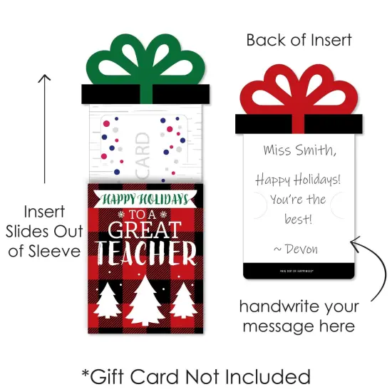 Big Dot of Happiness Plaid Teacher Appreciation&nbsp;- Holiday and Christmas Gifts&nbsp;Money and Gift Card Sleeves - Nifty Gifty Card Holders - 8 Ct {7}