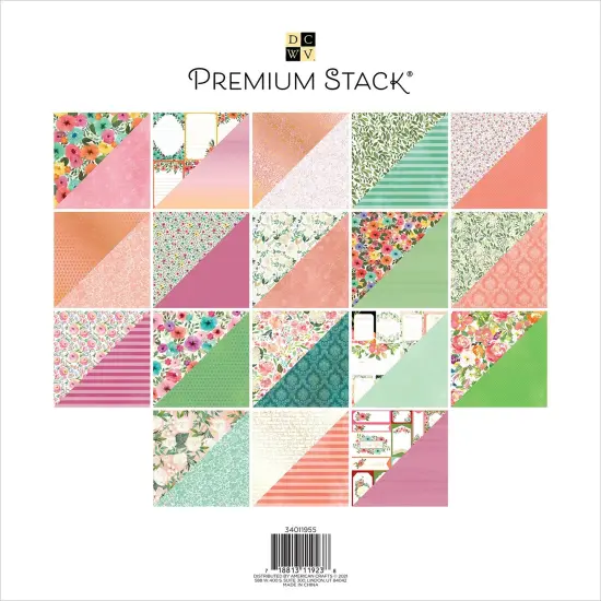 DCWV Double-Sided Cardstock Stack 12"X12" 36/Pkg-Wildflowers, W/Gold Foil {3}