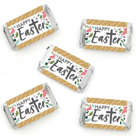 Big Dot of Happiness Religious Easter - Mini Candy Bar Wrapper Stickers - Christian Holiday Party Small Favors - 40 Count {1}