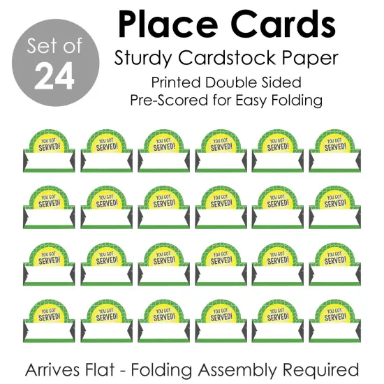 Big Dot of Happiness You Got Served - Tennis - Baby Shower or Tennis Ball Birthday Party Tent Buffet Card - Table Setting Name Place Cards - Set of 24 {7}