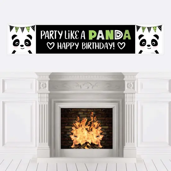 Big Dot of Happiness Party Like a Panda Bear - Happy Birthday Decorations Party Banner {1}