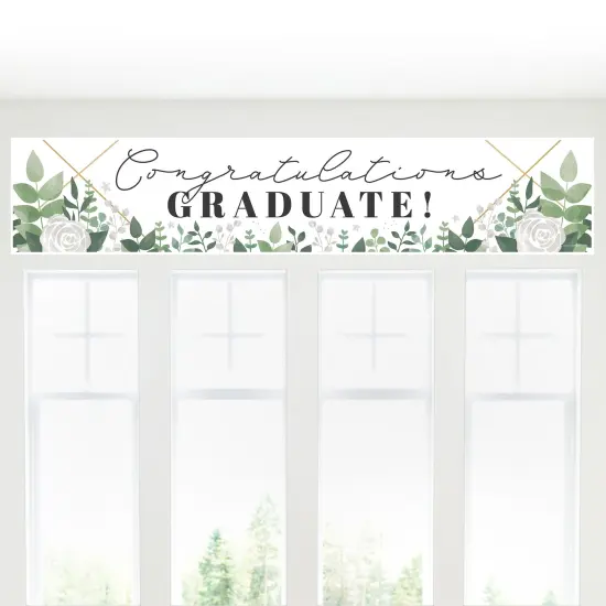Big Dot of Happiness Boho Botanical Graduate - Greenery Graduation Decorations Party Banner {6}