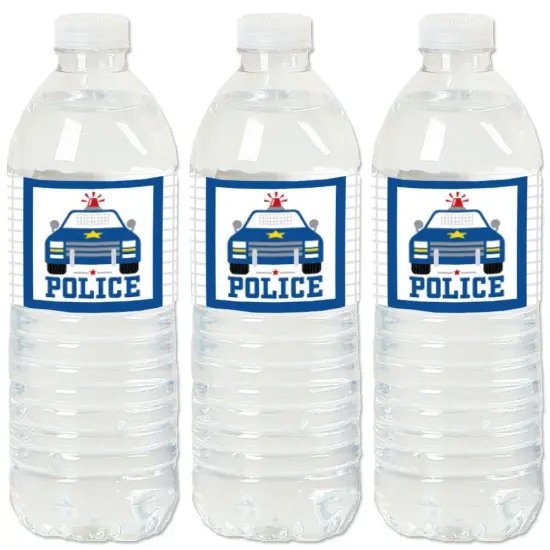 Big Dot of Happiness Calling All Units - Police - Cop Birthday Party or Baby Shower Water Bottle Sticker Labels - Set of 20 {1}