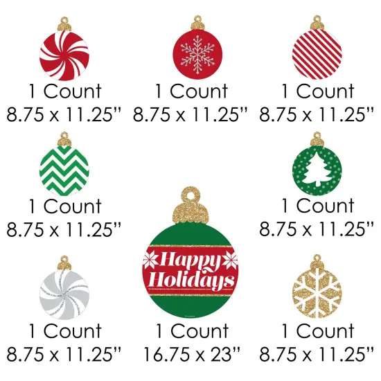 Big Dot of Happiness Ornaments - Yard Sign and Outdoor Lawn Decorations - Holiday and Christmas Party Yard Signs - Set of 8 {7}