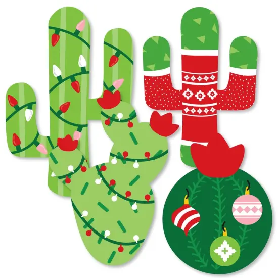 Big Dot of Happiness Merry Cactus - Decorations DIY Christmas Cactus Party Essentials - Set of 20 {3}