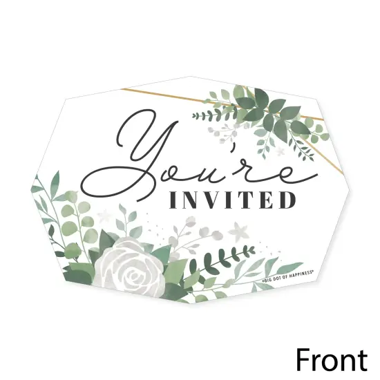 Big Dot of Happiness Boho Botanical - Shaped Fill-In Invitations - Greenery Party Invitation Cards with Envelopes - Set of 12 {4}
