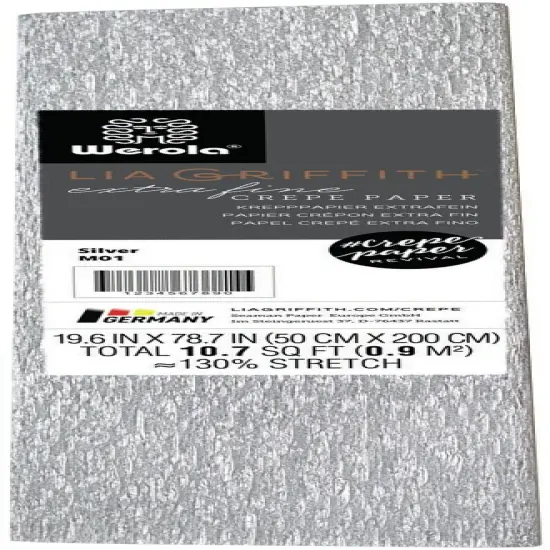 Lia Griffith Metallic Crepe Paper 19.6"X78.7"-Silver {1}