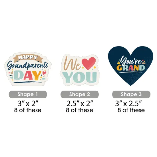 Big Dot of Happiness Happy Grandparents Day - DIY Shaped Grandma & Grandpa Party Cut-Outs - 24 Count {3}