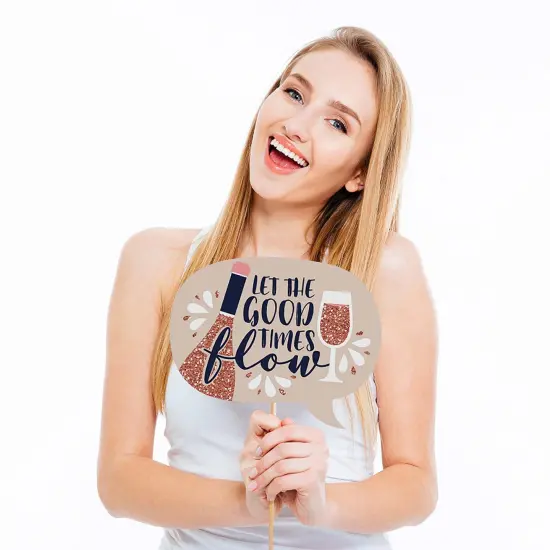 Big Dot of Happiness But First, Wine - Wine Tasting Party Photo Booth Props Kit - 20 Count {4}