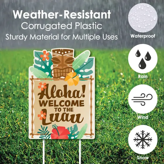Big Dot of Happiness Tropical Luau - Party Decorations - Hawaiian Beach Party Welcome Yard Sign {4}