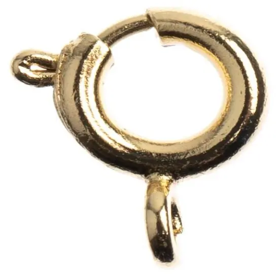John Bead Spring Ring Clasp 6mm 8/Pkg-18kt Gold Plated {2}