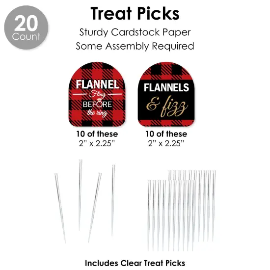 Big Dot of Happiness Flannel Fling Before The Ring - Buffalo Plaid Bachelorette Party Favors and Cupcake Kit - Fabulous Favor Party Pack - 100 Pieces {7}