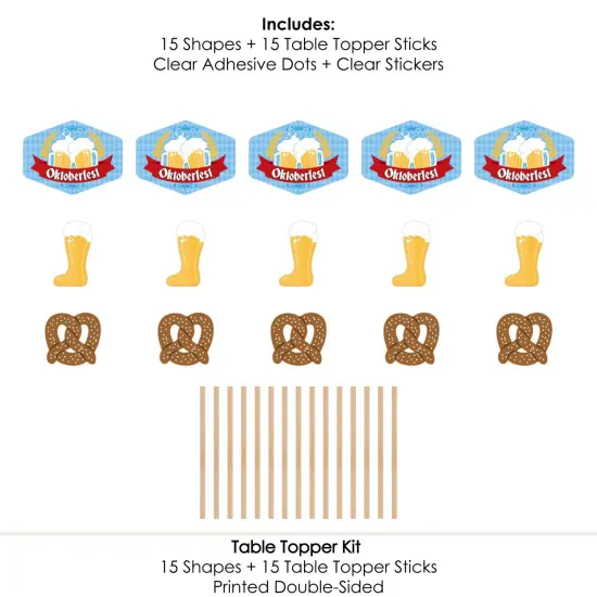 Big Dot of Happiness Oktoberfest - Beer Festival Centerpiece Sticks - Table Toppers - Set of 15 {7}