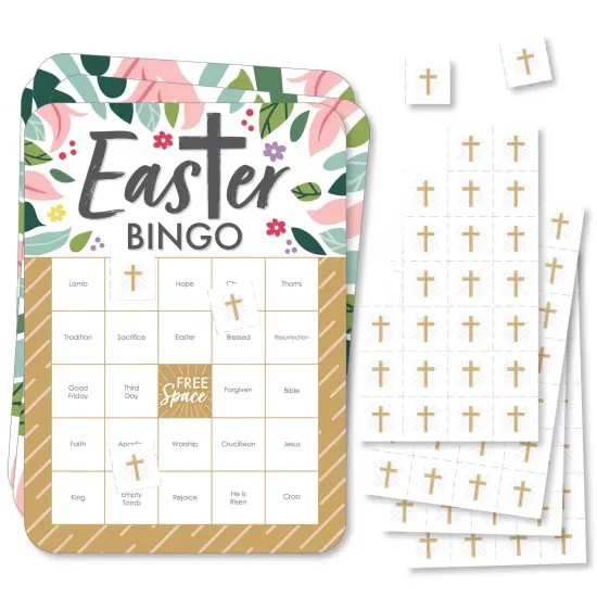 Big Dot of Happiness Religious Easter - Bingo Cards and Markers - Christian Holiday Party Bingo Game - Set of 18 {1}