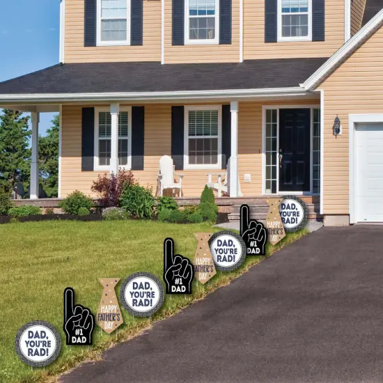 Big Dot of Happiness My Dad is Rad - Tie and Number 1 Dad Hand Lawn Decorations - Outdoor Father's Day Yard Decorations - 10 Piece {4}