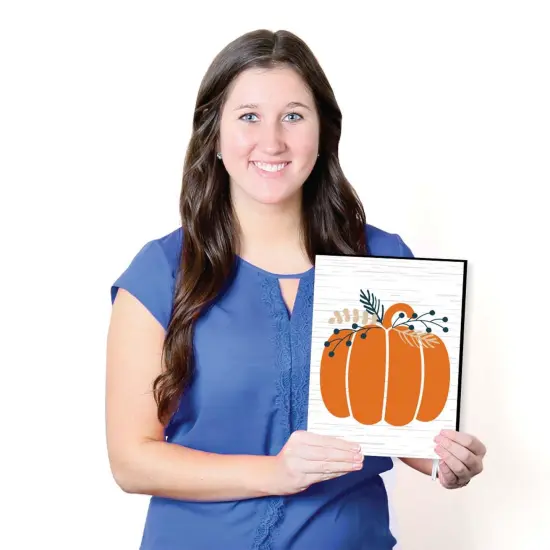 Big Dot of Happiness Happy Thanksgiving - Grateful and Blessed Wall Art, Pumpkin Room Decor and Fall Decorations - 7.5 x 10 inches - Set of 3 Prints {7}