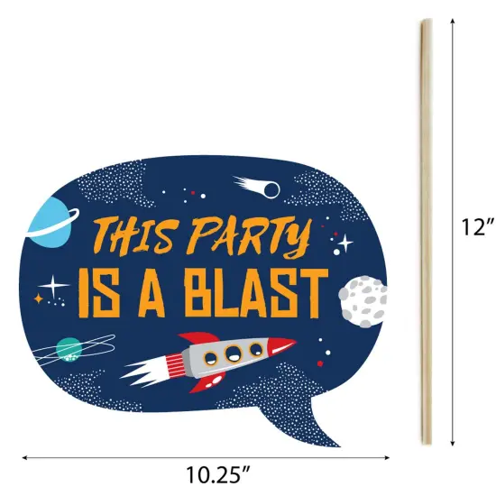 Big Dot of Happiness Blast Off to Outer Space - Rocket Ship Baby Shower or Birthday Party Photo Booth Props Kit - 20 Count {6}