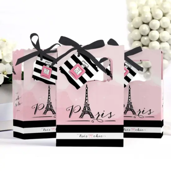 Big Dot of Happiness Paris, Ooh La La - Paris Themed Baby Shower or Birthday Party Favor Boxes - Set of 12 {4}