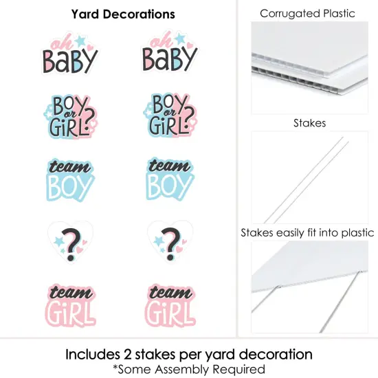 Big Dot of Happiness Baby Gender Reveal - Lawn Decorations - Outdoor Team Boy or Girl Party Yard Decorations - 10 Piece {7}