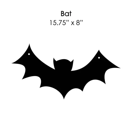 Big Dot of Happiness Hanging Black Bats - Outdoor Hanging Decor - Halloween Party Decorations - 10 Pieces {7}