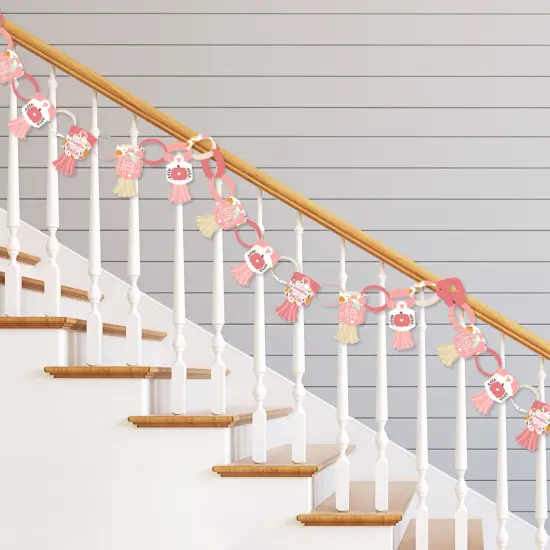 Big Dot of Happiness Girl Little Pumpkin - Decoration Kit - Fall Birthday Party or Baby Shower Paper Chains Garland - 21 feet {3}