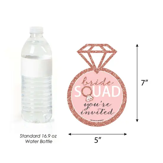 Big Dot of Happiness Bride Squad - Shaped Fill-in Invites - Rose Gold Bridal Shower or Bachelorette Party Invitation Cards with Envelopes - Set of 12 {6}