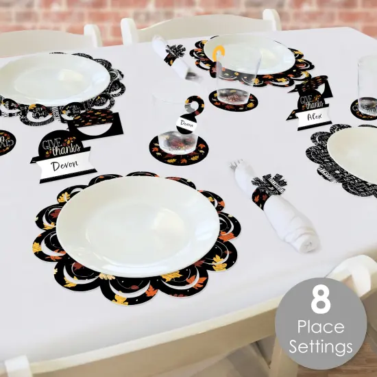 Big Dot of Happiness Give Thanks - Thanksgiving Party Paper Charger and Table Decorations - Chargerific Kit - Place Setting for 8 {3}