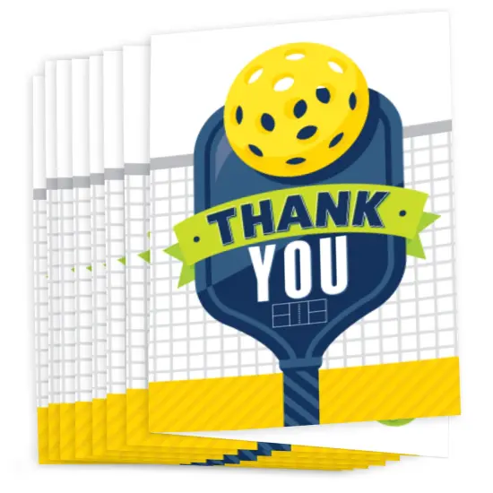 Big Dot of Happiness Let&rsquo;s Rally - Pickleball - Birthday or Retirement Party Thank You Cards (8 count) {3}