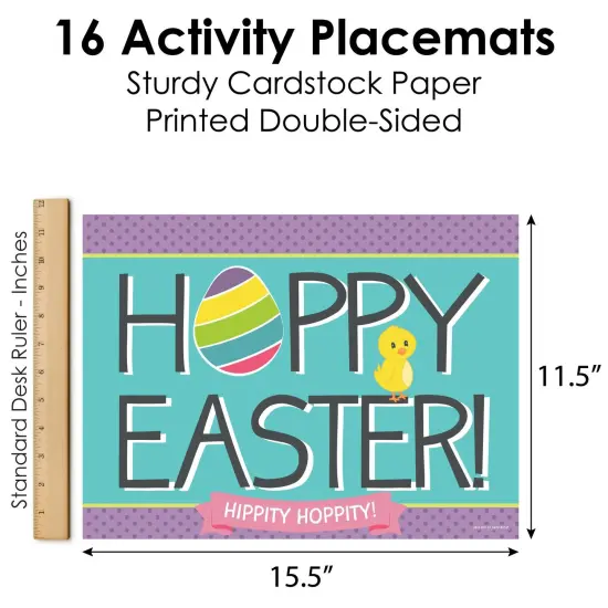 Big Dot of Happiness Hippity Hoppity - Paper Easter Bunny Party Coloring Sheets - Activity Placemats - Set of 16 {6}