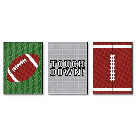 Big Dot of Happiness End Zone - Football - Sports Themed Wall Art and Kids Room Decorations - Gift Ideas - 7.5 x 10 inches - Set of 3 Prints {1}