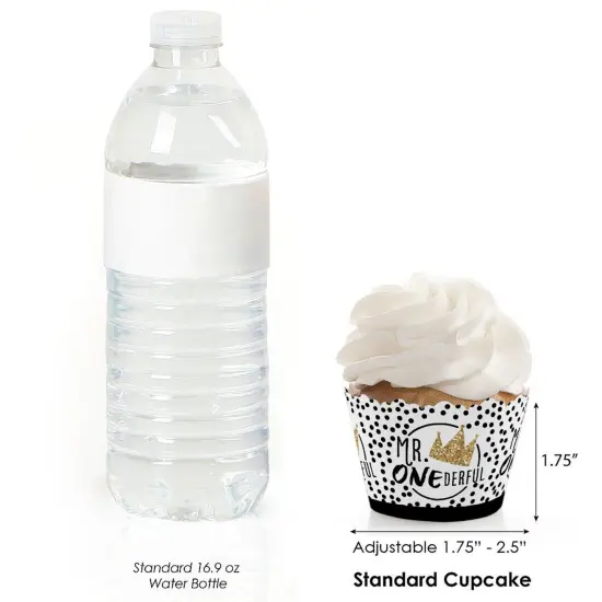 Big Dot of Happiness 1st Birthday Little Mr. Onederful - Boy First Birthday Party Decorations - Party Cupcake Wrappers - Set of 12 {4}