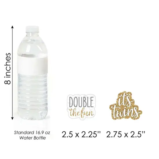 Big Dot of Happiness It's Twins - DIY Shaped Gold Twins Baby Shower Cut-Outs - 24 Count {6}