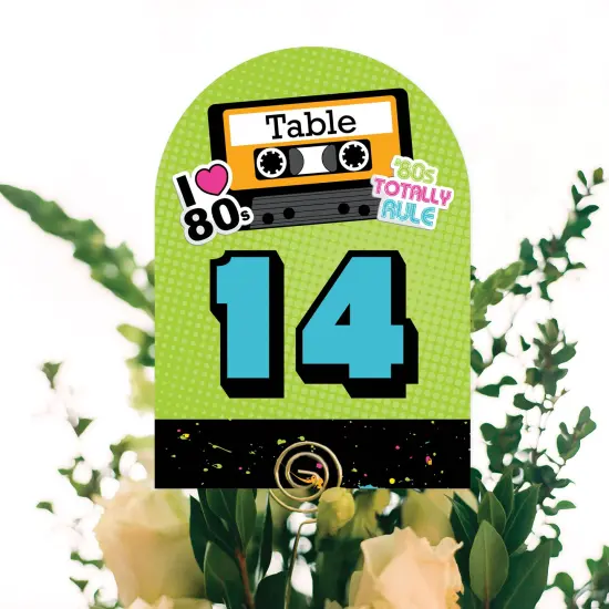 Big Dot of Happiness 80&rsquo;s Retro - Totally 1980s Party Double-Sided 5 x 7 inches Cards - Table Numbers - 1-20 {6}