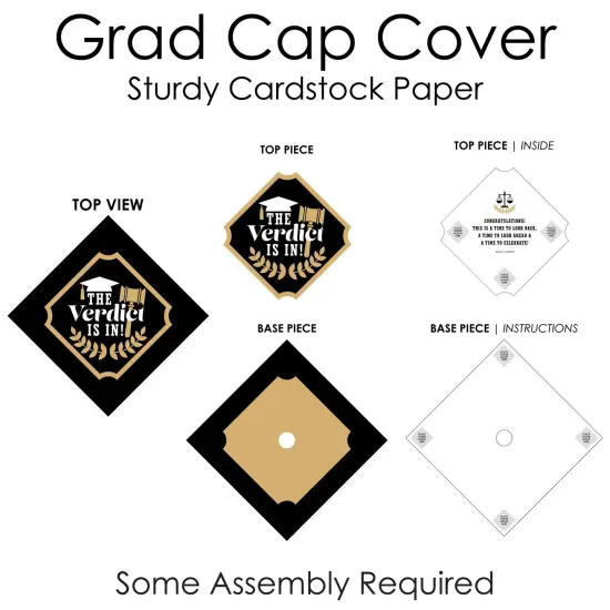 Big Dot of Happiness Law School Grad - Future Lawyer Graduation Cap Decorations Kit - Grad Cap Cover {7}