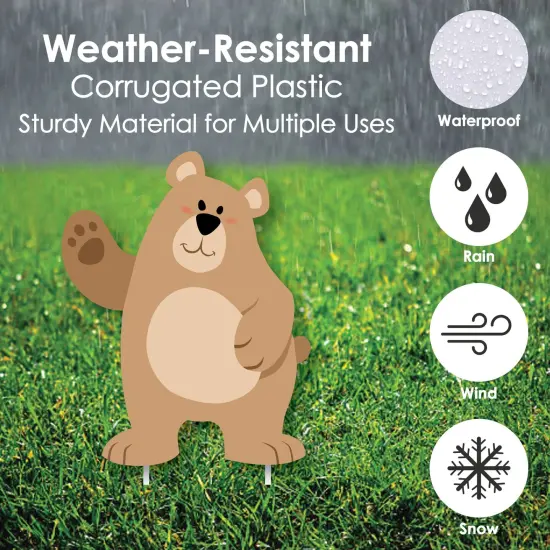 Big Dot of Happiness Stay Wild - Forest Animals - Bear Deer Hedgehog Skunk & Fox Lawn Decor - Outdoor Baby Shower or Birthday Party Yard Decor - 10 Pc {6}